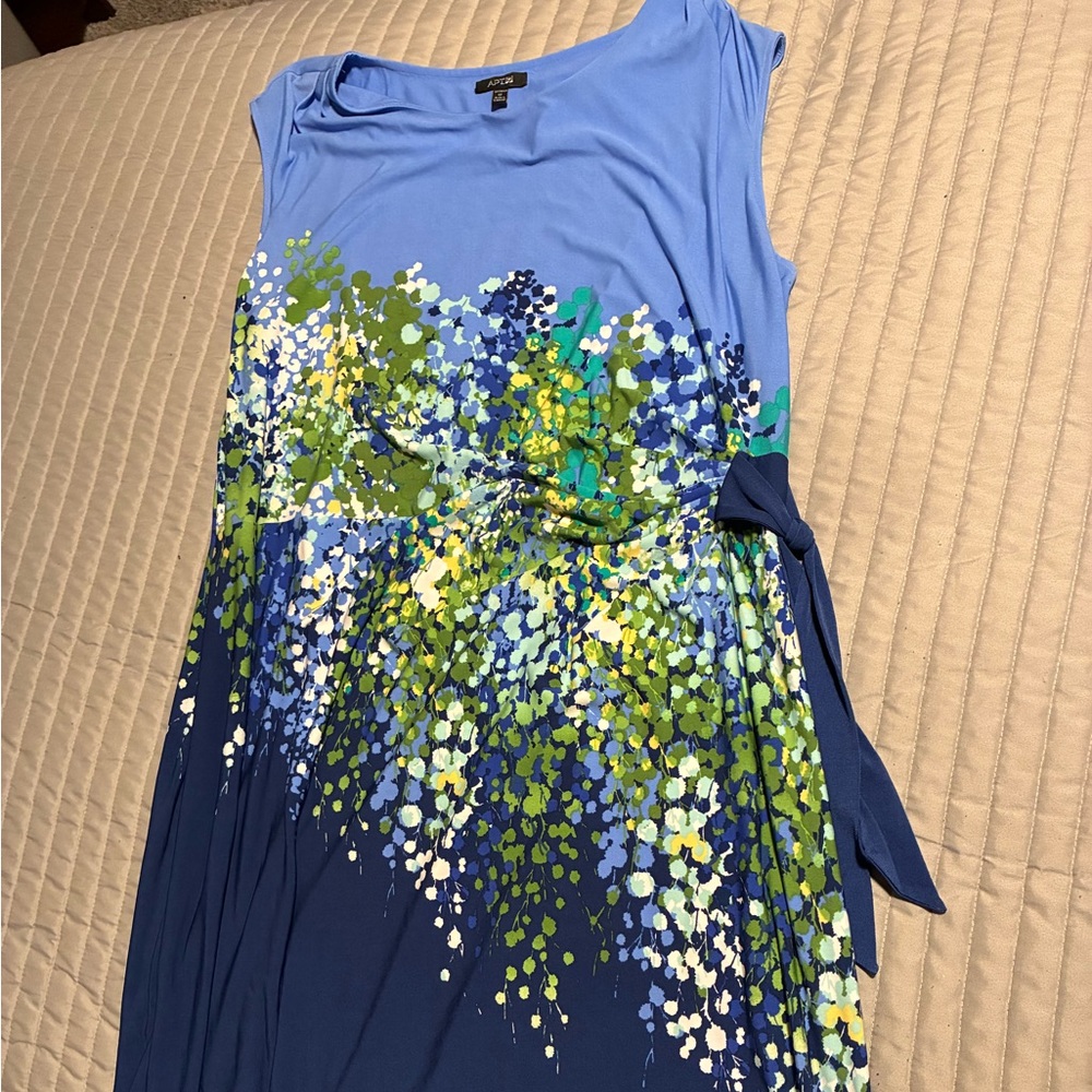 Apt. 9 Blue and Green Patterned Midi Dress